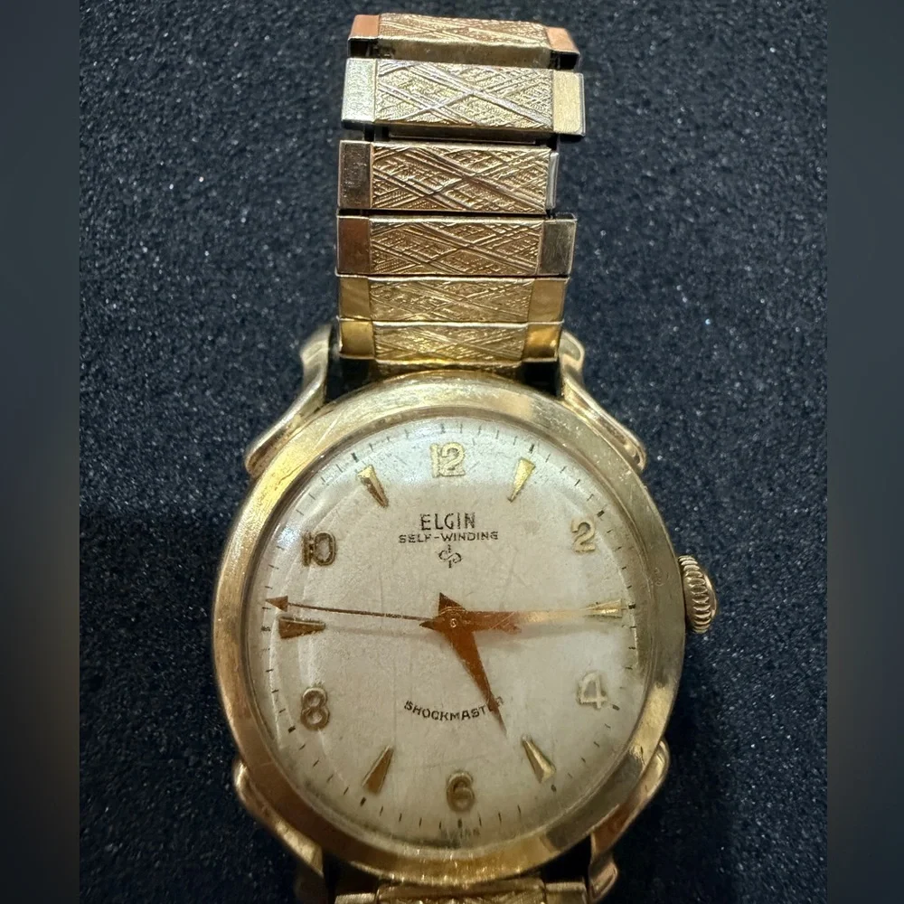 Vintage Elgin Self-Winding Shockmaster Gold Men's Watch